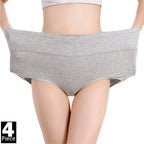 Cotton High-Waist Briefs - 4-Pack Multicolor Set