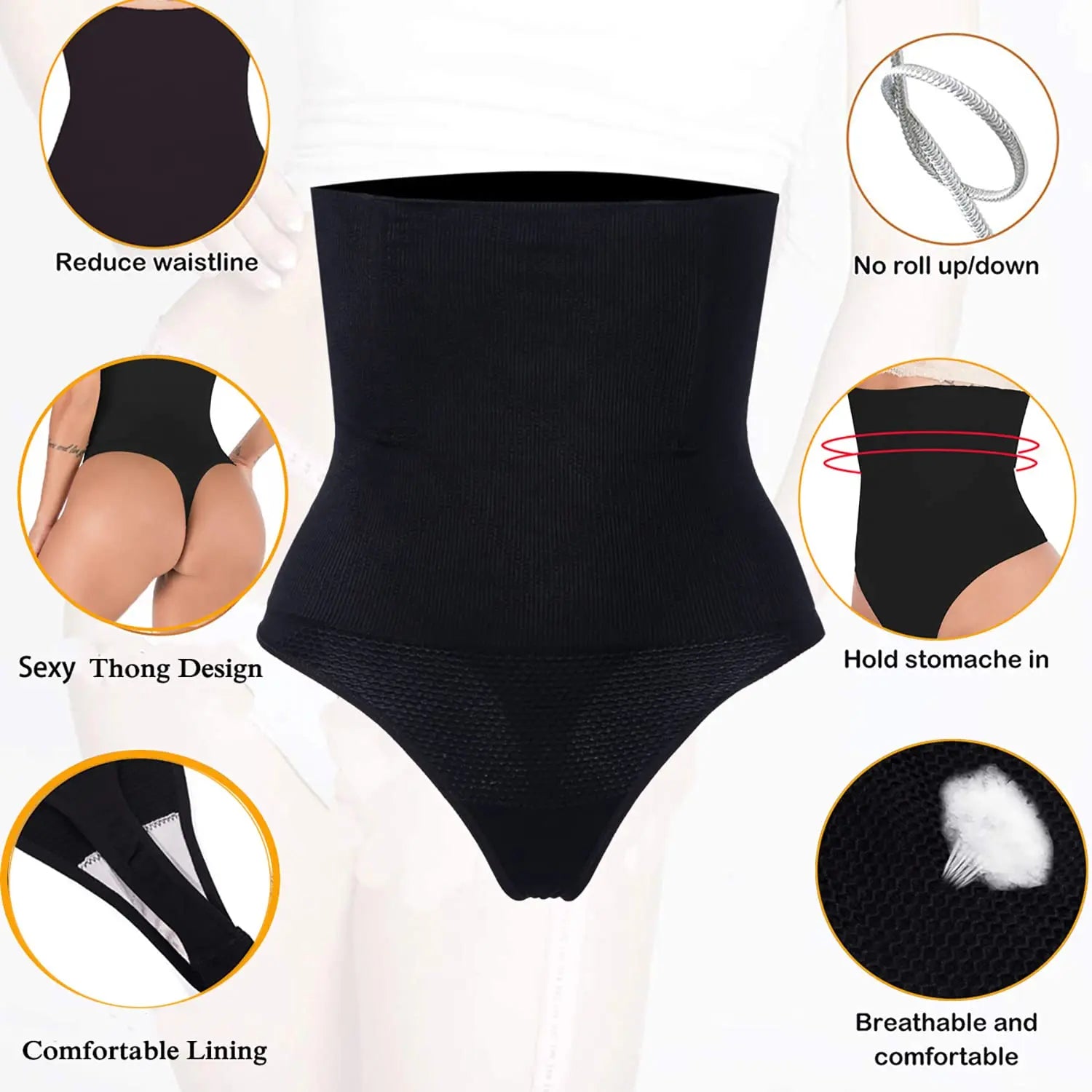 High-Waist Shaping Thong - Tummy Control & Butt Lift Shapewear