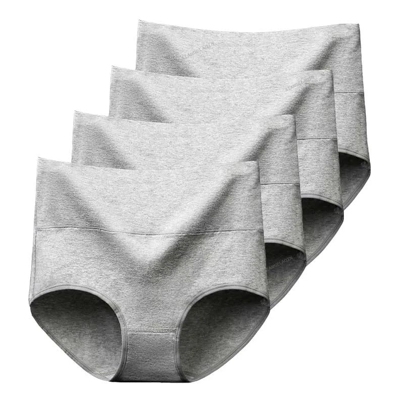 Cotton High-Waist Briefs - 4-Pack Multicolor Set